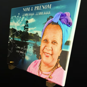 Plaque funéraire imprimée