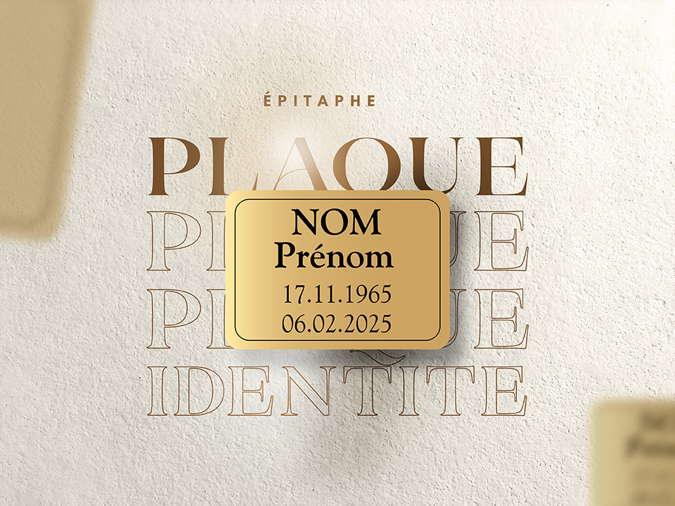 Images-Thèmes-Plaque identité Image présentant les Rubans Funéraires d'Epitaphe